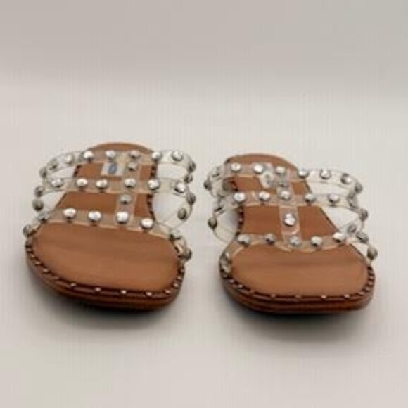 Steve Madden Lynna Studded Jelly Strap Sandals Clear/Neutral Women’s Size 7 - Picture 4 of 9